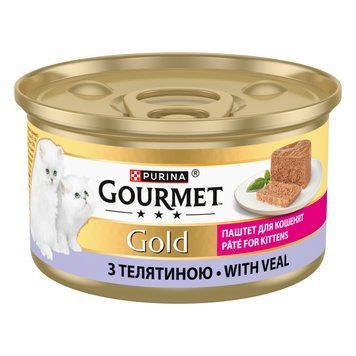 Gourmet Gold вологий корм для кошенят, паштет з телятиною, 85 г 00-00000125 фото