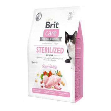 Brit Care Sterilized Sensitive сухой корм для стерилизованных котов с чувствительным пищеварением, с кроликом, 2 кг 00-00001467 фото