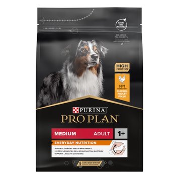 Сухий корм для дорослих собак середніх порід Pro Plan Medium Adult 1+ Everyday Nutrion з куркою, 3 кг 00-00018692 фото