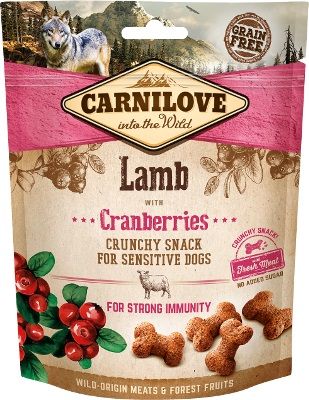 Ласощі для собак Carnilove Dog Crunchy Snack з ягнятиною та журавлиною 200г 00-00002968 фото