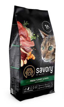 Корм сухой для котов SAVORY со свежей индейкой и уткой, 400 г 00-00019226 фото