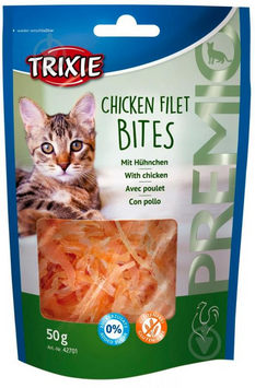 Мясное лакомство для кошек Премио (Premium) &mdash; сушеное куриное филе Trixie (Трикси) Chicken Filet Bites, 50 г 00-00004284 фото