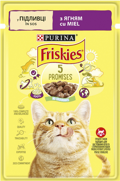 Вологий корм Friskies для котів, зі шматочками ягня у підливці, 85 г 00-00000139 фото