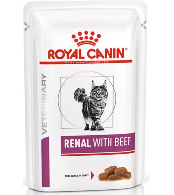 Корм влажный Royal Canin RENAL CAT BEEF для кошек лечение почечной недостаточности с говядиной 85 г 40310010 фото