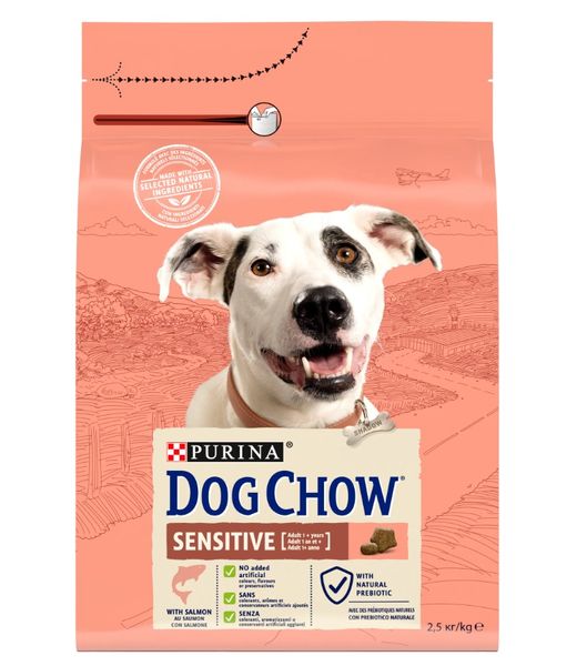 Корм сухий DOG CHOW Sensetive для собак з лососем 2,5кг 12493358 фото
