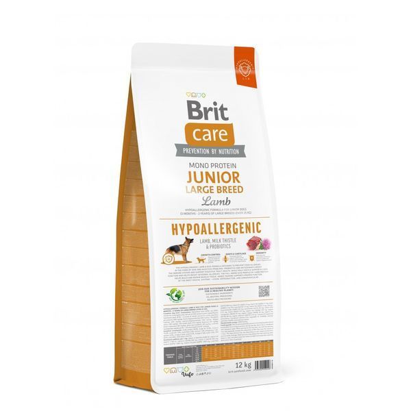 Сухой гипоаллергенный корм для щенков крупных пород Brit Care Dog Hypoallergenic Junior Large Breed, с ягненком, 12 кг 00-00011660 фото