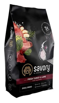 Сухой корм для взрослых собак малых пород SAVORY Fresh Lamb & Turkey (со свежим ягненком и индейкой), 1 кг 00-00018538 фото