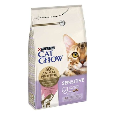 Корм сухий CAT CHOW Sensetive для котів з лососем 1,5кг-15 кг, 15 кг 12293143 фото