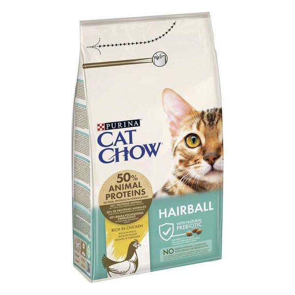 Корм сухий CAT CHOW Hairball для котів проти утворення волосяних кульок 1,5кг - 15 кг, 1,5 кг 12251718 фото