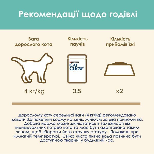 Вологий корм для дорослих котів Cat Chow (Кет Чау) Hairball Control зі шматочками курки та зеленою квасолею в желе, 85 г 00-00004997 фото