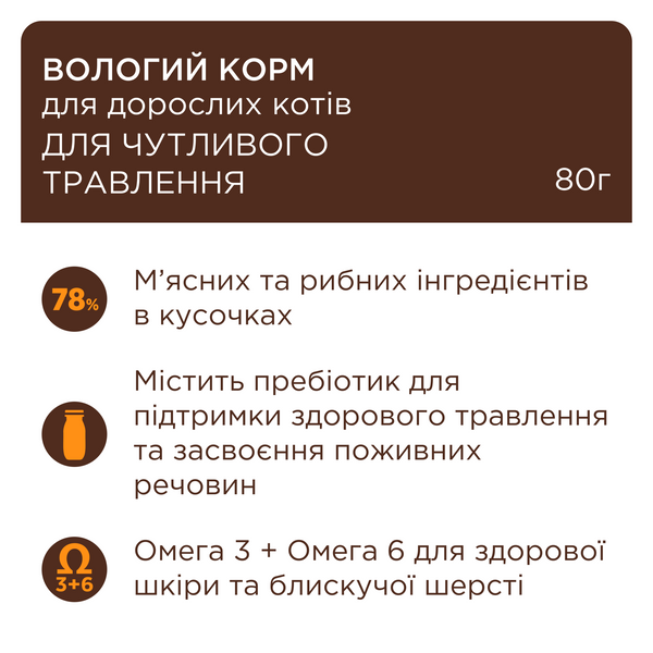 Влажный корм для взрослых кошек с чувствительным пищеварением Club 4 Paws (Клуб 4 лапы) Premium Sensitive Digestion с курицей в желе, 80 г 00-00007250 фото