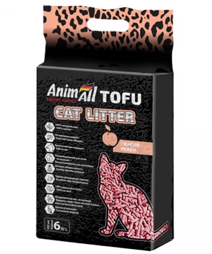 Наполнитель для кошачьего туалета AnimAll TOFU персик. Соевий комкующийся 2,6 кг 6л 00-00002082 фото