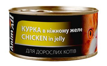 Влажный корм для кошек AnimAll с курицей вжеле, 85 г 00-00008510 фото