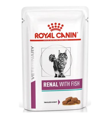 Корм влажный Royal Canin RENAL CAT FISH для кошек лечение почечной недостаточности с рыбой 85 г 40670019 фото