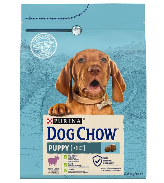 Корм сухий DOG CHOW Puppy для цуценят з ягням 2,5 кг-14кг, 10 кг 12493343 фото