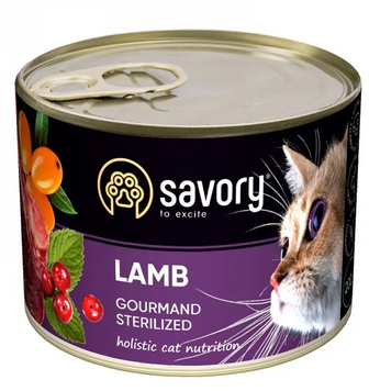 Влажный корм для стерилизованных кошек SAVORY с ягненком, 200 г 00-00017722 фото