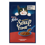 Вологий корм-суп для дорослих котів Felix Soup із яловичиною, 48 г 00-00000147 фото