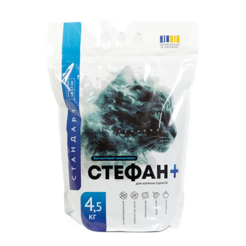 Бентонитовый наполнитель для кошачьего туалета Стефан+ Стандарт комкующийся 4.5кг СП-00001154 фото