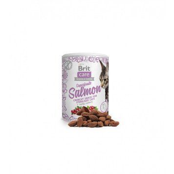 Brit Care Cat Snack Superfruits сухие лакомства для стерилизованных котов, с лососем и шипшиною, 100 г 00-00013566 фото