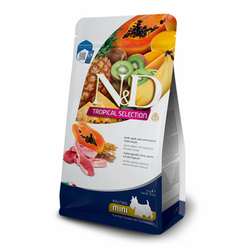 Farmina N&D Tropical Selection Adult Mini Low Grain сухий корм для дорослих собак малих порід, з ягням та тропічними фруктами, 5 кг 00-00018435 фото