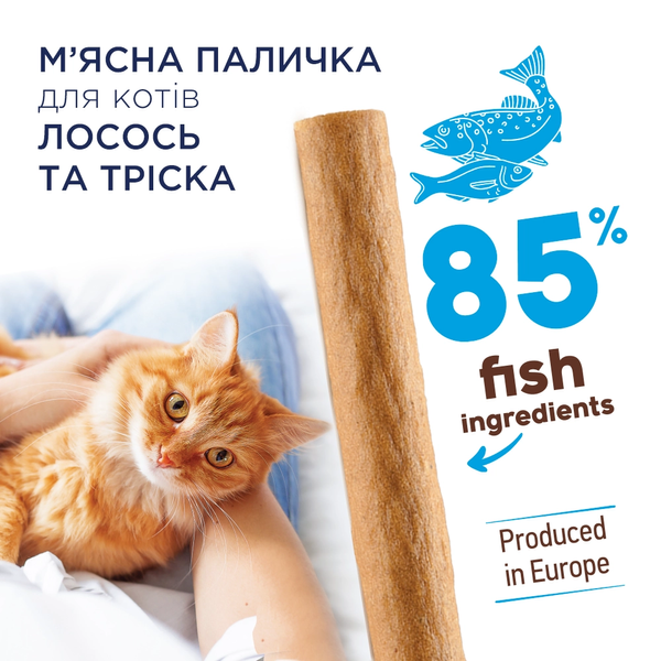 Лакомство для кошек Клуб 4 Лапы (Club 4 Paws) Premium, мясная палочка с лососем и треской, 5 г 00-00003257 фото