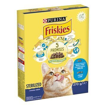 Корм сухий Friskies Sterilized для стералізованих котів, з лососем та овочами, 270 г 00-00000107 фото