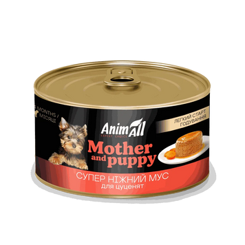 Влажный корм для кормящих и щенят AnimAll Mother and Puppy легкий старт, мусс с курицей, 195 г СП-00001485 фото
