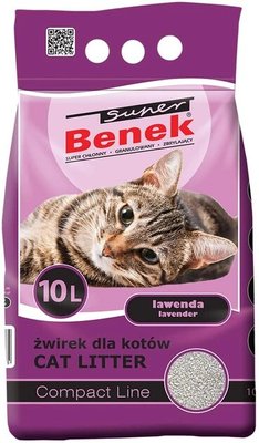 Бентонітовий наповнювач для котів Super Benek Compact ЛАВАНДА 5 л - 10 л, 10 л ФЧСЩЯР05154 фото