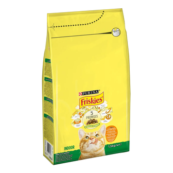 Корм сухий Friskies Indoor для домашніх котів, з куркою та овочами, 1,5кг 00-00000109 фото