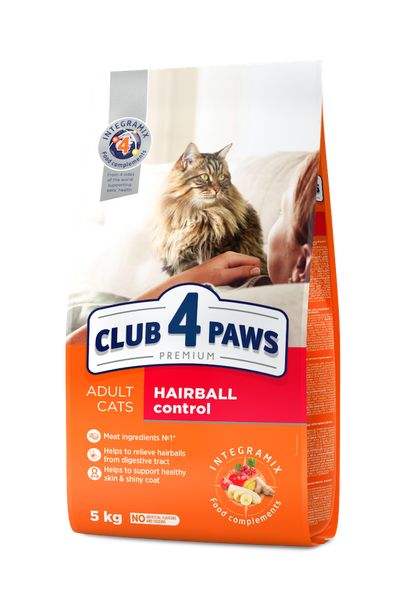 Сухий корм для дорослих котів для виведення шерсті Club 4 Paws Premium Hairball Control, 14 кг 00-00018064 фото