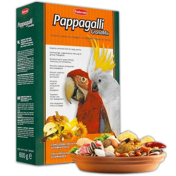 Корм Padovan GrandMix Pappagalli для великих папуг та гризунів 2 кг PP00653 фото