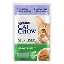 Cat Chow Sterilised вологий корм для стерилізованих котів, з ягням та зеленою квасолею в желе, 85 г 00-00000199 фото