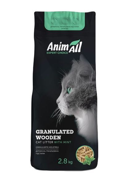 Наповнювач універсальний AnimAll деревний поглинаючий з ароматом м'яти 2,8 кг 00-00001598 фото