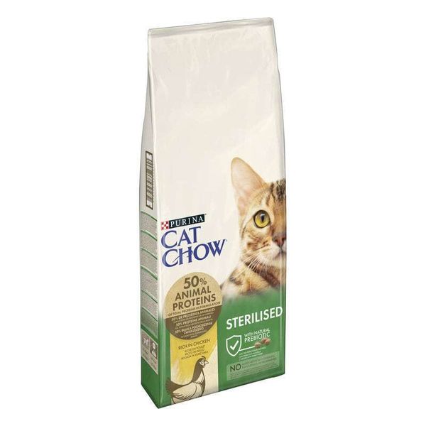 Корм сухий CAT CHOW Sterilized.для стерилізованих котів з куркою 1,5 кг-15кг, 15 кг 12251719 фото