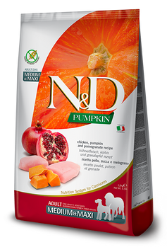 Farmina N&D Grain Free Adult Medium & Maxi сухой корм для собак средних и крупных пород, с тыквой, курицей и гранатом, 12 кг 00-00014140 фото