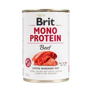 Brit Mono Protein вологий корм для собак, з яловичиною, 400 г 00-00004531 фото
