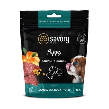 Ласощі SAVORY для цуценят, для здорового росту, з ягням та обліпихою, 200 г 00-00003120 фото