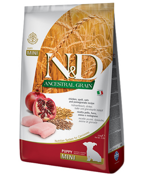 Farmina N&D Ancestral Grain Low Grain сухий корм для цуценят дрібних порід, з куркою та гранатом, 2,5 кг 00-00014141 фото
