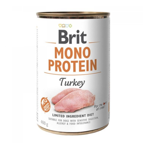 Корм вологий для собак Brit Mono Protein Dog з індичкою 400 г 00-00004533 фото