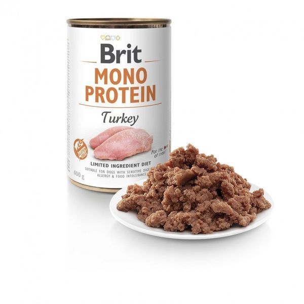 Brit Mono Protein вологий корм для собак, з індичкою, 400 г 00-00004533 фото