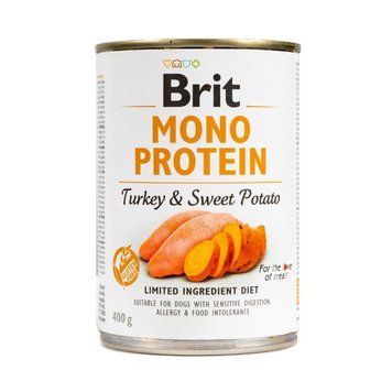 Brit Mono Protein вологий корм для собак, з індичкою та бататом, 400 г 00-00004534 фото