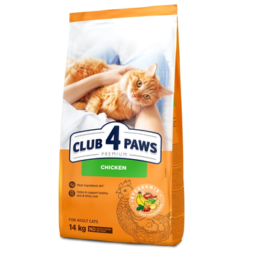 Сухий корм для дорослих котів Club 4 Paws Premium з куркою, 14 кг 00-00018068 фото