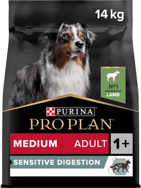 Корм сухий ProPlan Medium Sensitive для собак з чутл. травленням з ягням 3кг - 14 кг, 14 кг sp_00-00000864 фото