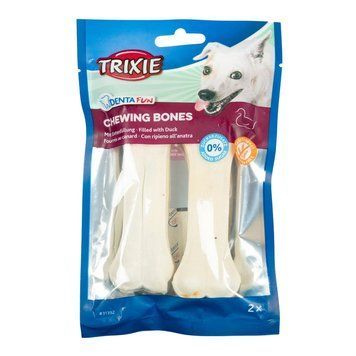 Жевательная косточка TRIXIE Denta Fun (прессованная кожа с уткой), 12 см / 120 г, 2 шт./уп. 00-00009145 фото
