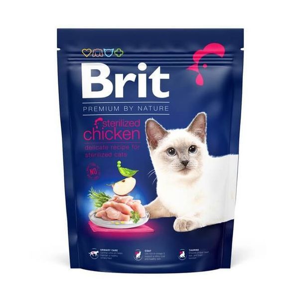 Brit Premium сухой корм для стерилизованных котов, с курицей, 8 кг 00-00017754 фото