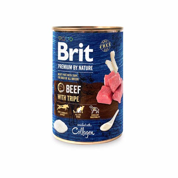Вологий корм для собак Brit Premium з яловичиною та тельбухами 400 г 100411/8584 фото