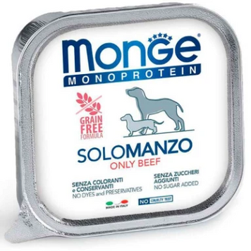 Влажный корм MONGE Dog SOLO для собак с пищевой непереносимостью, с говядиной, 150 г 00-00010487 фото