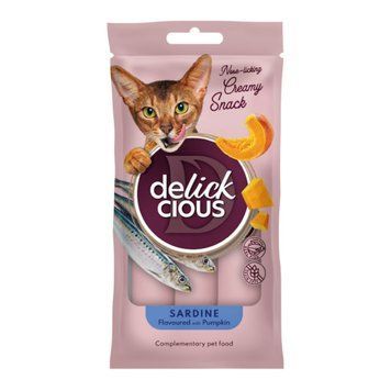 Кремові ласощі для котів DELICKCIOUS&trade; &ndash; сардина з додаванням гарбуза (1х15 г) СП-00000148 фото