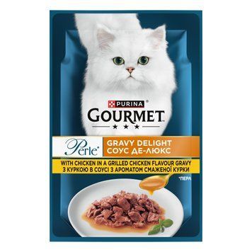 Gourmet Perle Де-люкс вологий корм для котів, з курячим філе у соусі, 85 г 00-00005828 фото