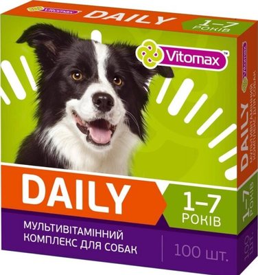 Вітаміни Vitomax Деили Daily для собак 1-7 років, 100 таб 201678 / 1678 фото